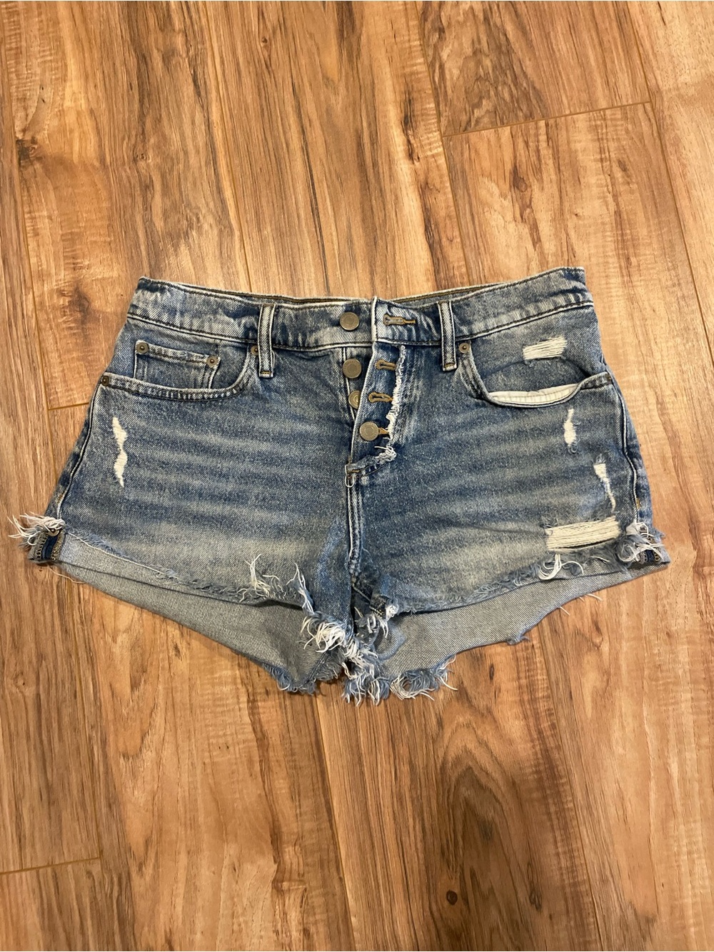 Lucky Brand Distressed Denim Womens Shorts - Blue